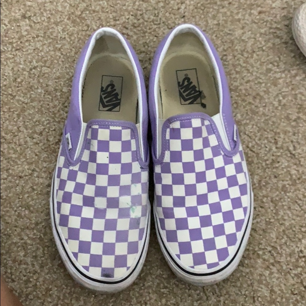 Purple checkered vans